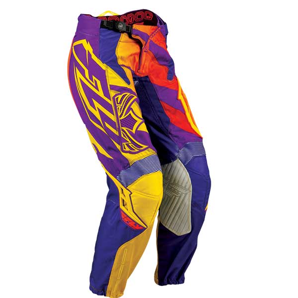 FLY RACING YOUTH KINETIC OVER THE BOOT PANTS PURPLE/YELLOW YOUTH 24 366-43902 *