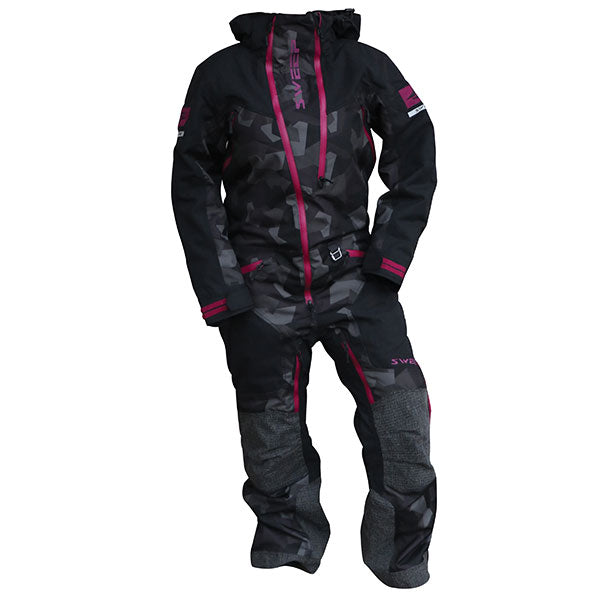 SWEEP WOMEN'S PEAK INSULATED MONOSUIT SMALL BLACK/CAMO/PURPLE TSPEALIN-021-36