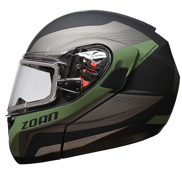 ZOAN OPTIMUS SV MODULAR HELMET DOUBLE LENS TARMAC ARMY GREEN 3XL 438-739
