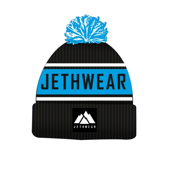 JETHWEAR BEANIE POMPOM BK/BL J2545-085