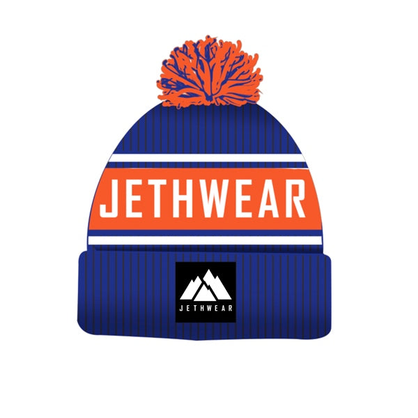 JETHWEAR BEANIE POMPOM BL/OG J2545-058