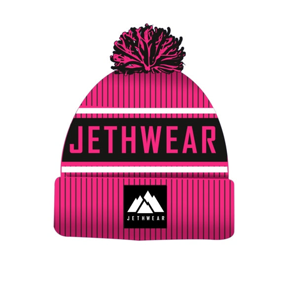 JETHWEAR BEANIE POMPOM PI/BK J2545-071