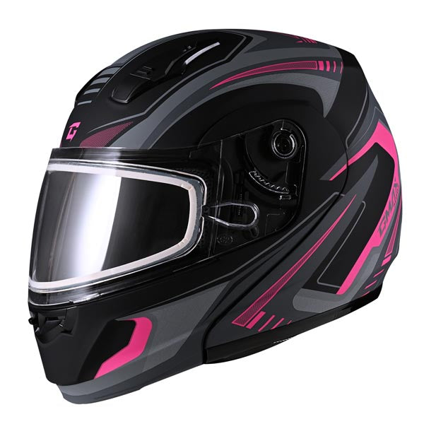 GMAX MD04 AMBITION FULL FACE MODULAR SNOW HELMET PINK MEDIUM ELECTRIC LENS M4044345
