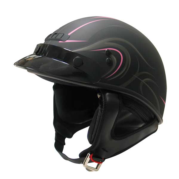 GMAX GM35 FULLY DRESSED HALF HELMET LARGE DERK PINK G1235406