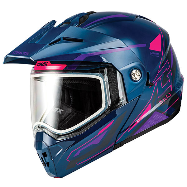 GMAX MD74 SPECTRE MODULAR FULL FACE SNOW HELMET SMALL PURPLE/PINK DOUBLE LENS M67421344
