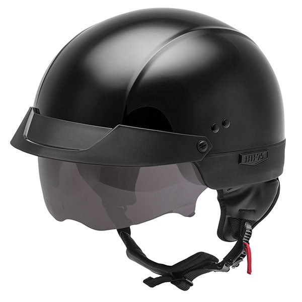GMAX HH-75 SOLID HALF HELMET XL GLOSS BLACK H1750027