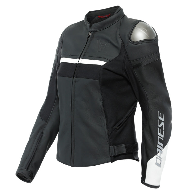 DAINESE RAPIDA LADY LTHR JACKET BLK-MATT/BLK-MATT/WHT 2533874-22A-44
