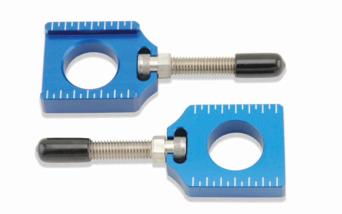 BOLT YAM YZ/WR CHAIN ADJUSTER BLOCKS-BLUE 101-214