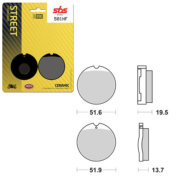 SBS ATV/UTV CERAMIC BRAKE PAD 6190501100