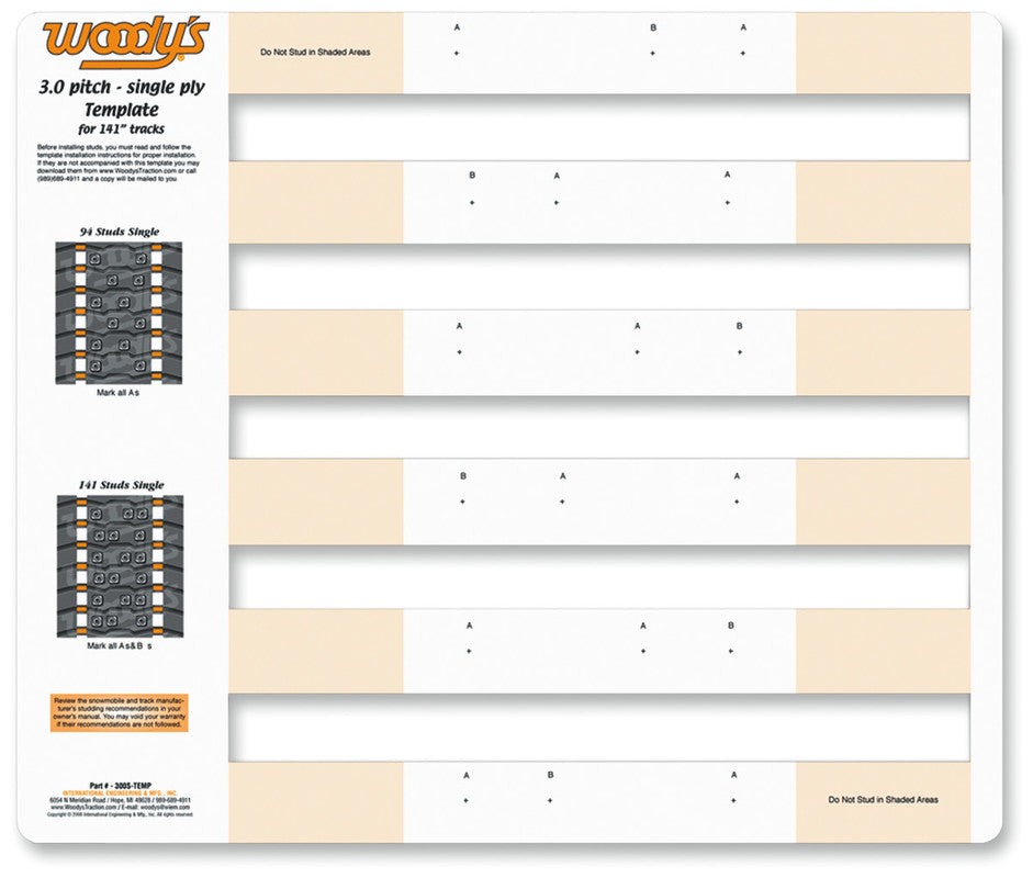 WOODYS WOODY'S STUD TEMPLATES 300S-TEMP-1
