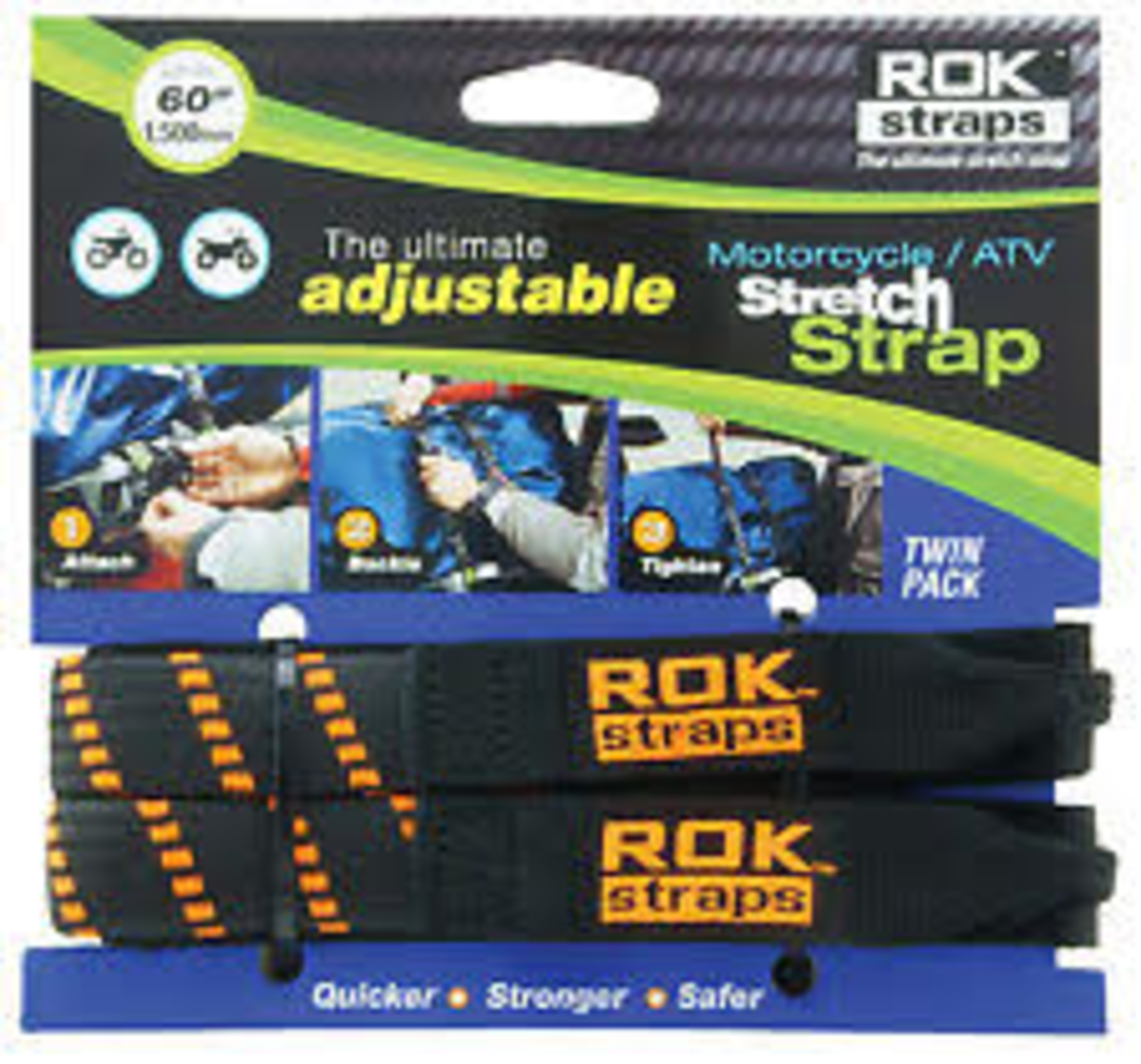 ROK STRAPS ROK-ST 450 MC HD 60 1 BLACK/ORG.STRIPES ROK 00031