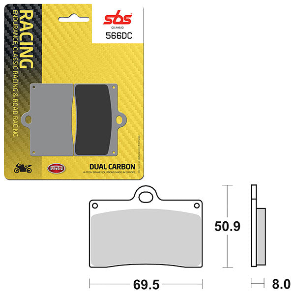 SBS DUAL CARBON FRONT FOR RACE USE ONLY BRAKE PAD 6290566100