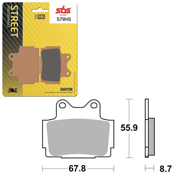 SBS PERFORMANCE HS SINTER BRAKE PAD 6250570100