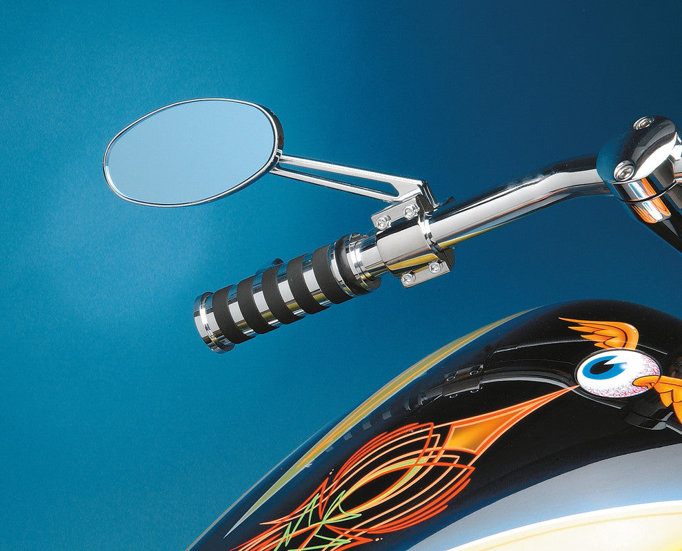 DRAG SPECIALTIES STEALTH II MIRROR BLUE SAPP CHROME (EA) DS-302167