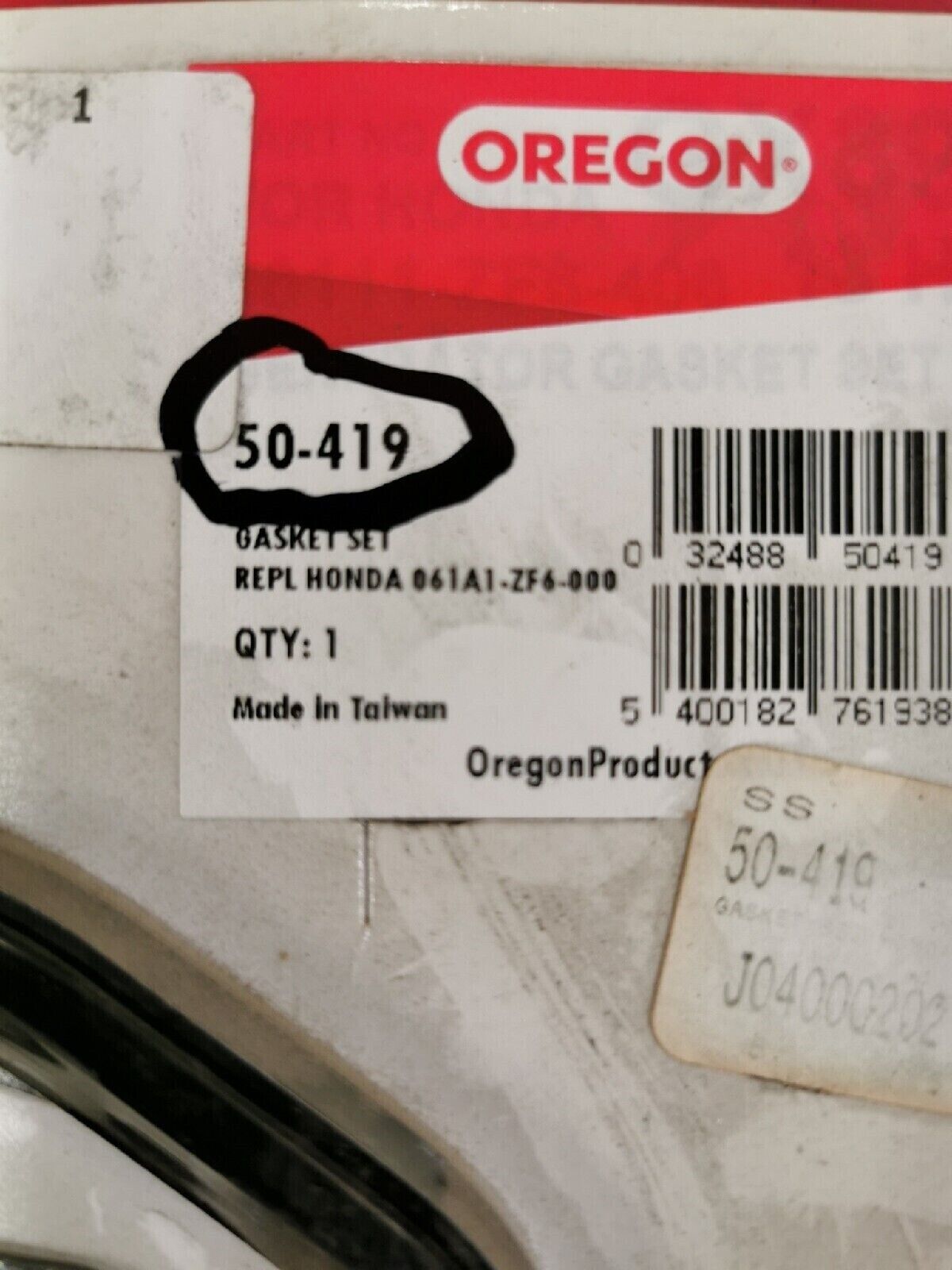 NOS OREGON HONDA Replacement Gasket Set 061A1-ZF6-000 50-419 J14