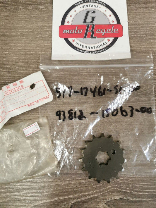 NOS YAMAHA DT100E PW80 LB80 YG5T SPROCKET DRIVE 15T 110-611 J19