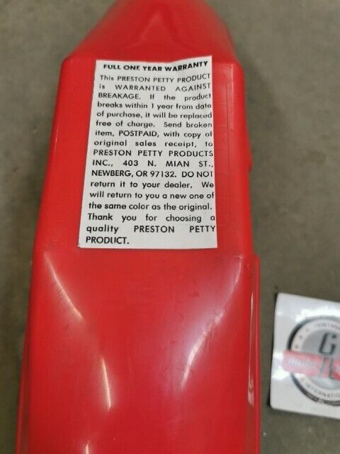 NOS PRESTON PETTY I B FRONT MUDER FENDER RED