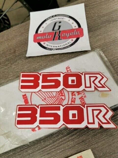 NOS HONDA XL350R 1984 EMBLEM SIDE COVER TYPE 1 QTY 2 87126-KL3-670ZA H89