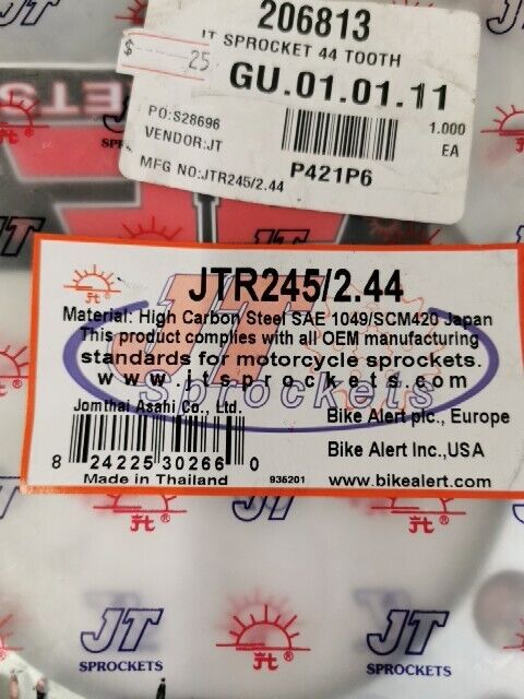 NOS JT NX250 XL200R XR250R XR350R XR500  Steel Rear Sprocket 44T JTR245/2.44 J59