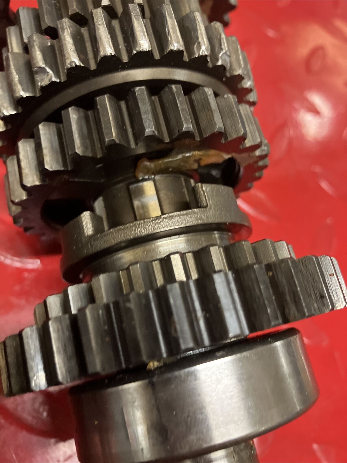 Honda XL350R 1984 transmission mainshaft countershaft main counter shaft gear
