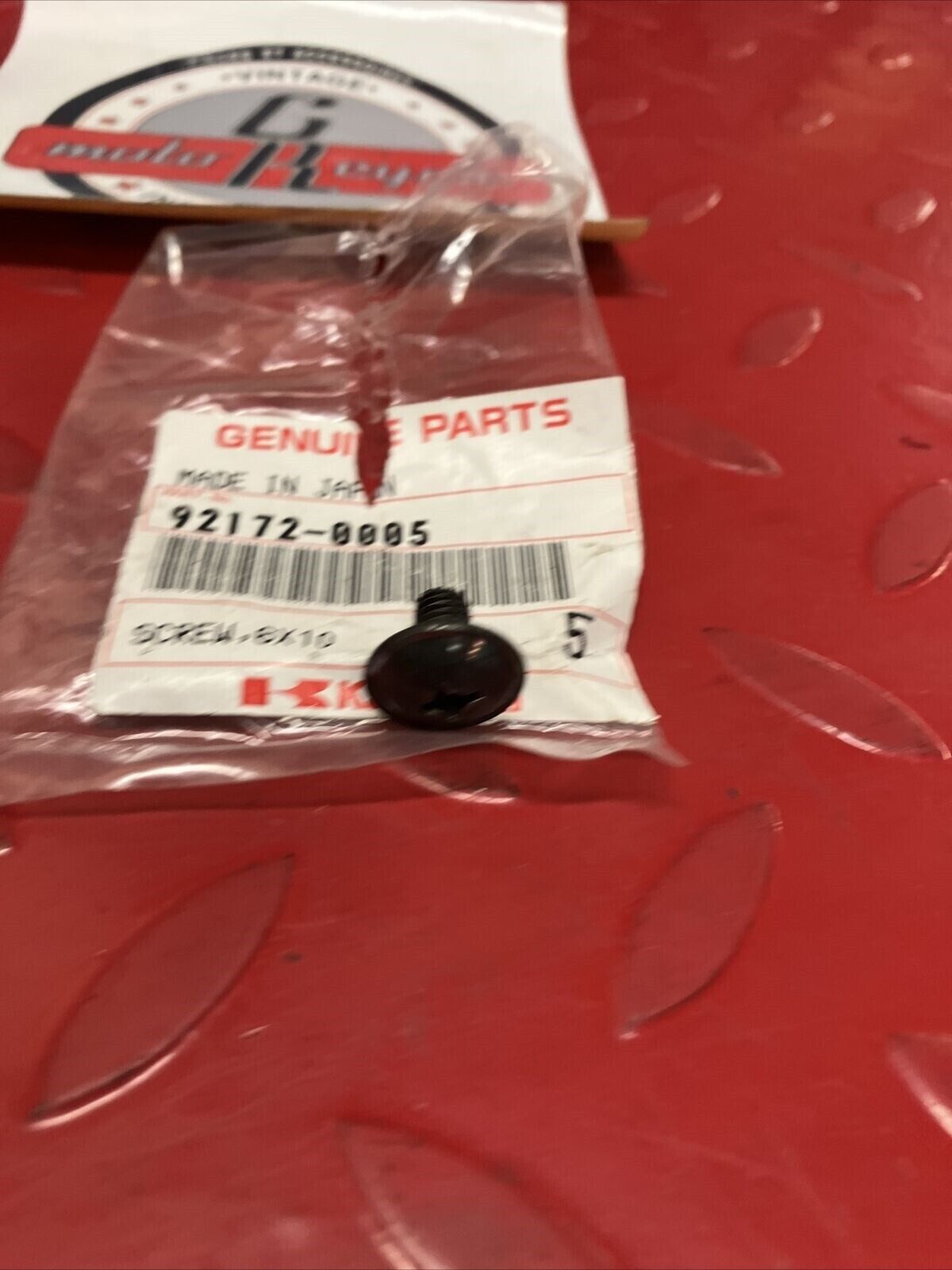 NOS KAWASAKI SCREW 6X10 92172-0005 K14