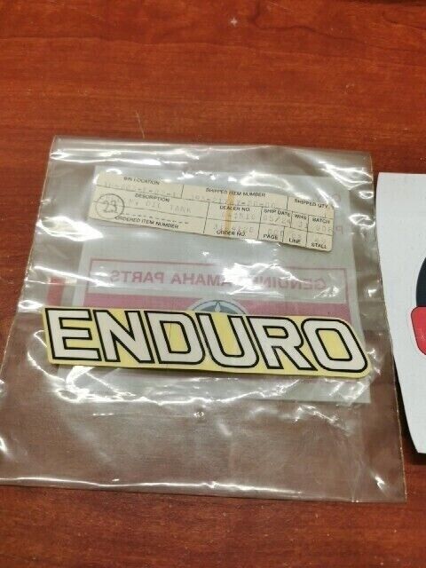 NOS Yamaha 1976 DT125 GT80 OIL TANK EMBLEM "ENDURO" 393-21787-20-00 Y132