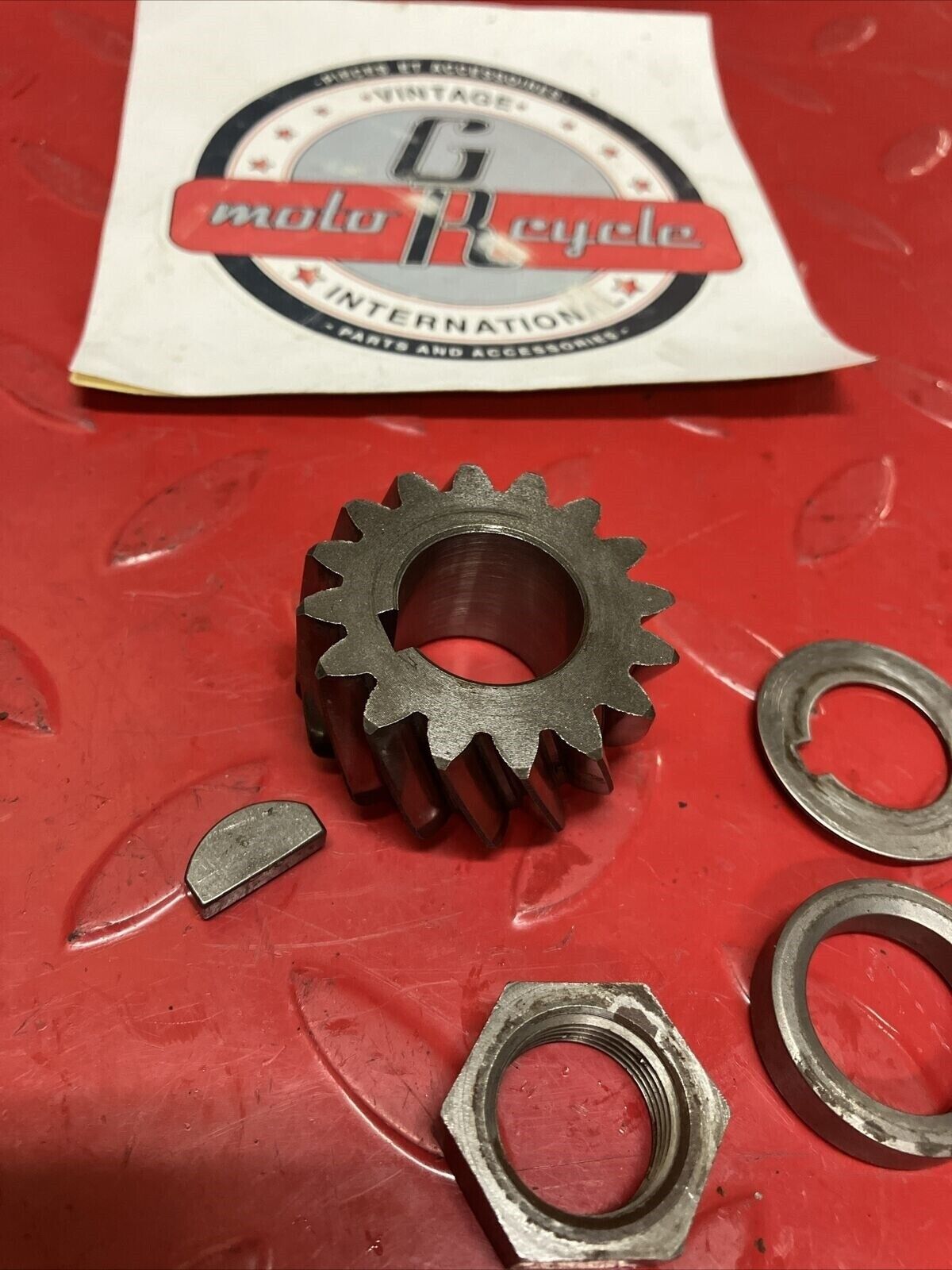 Suzuki DS100 1980 Primary drive gear washer nut