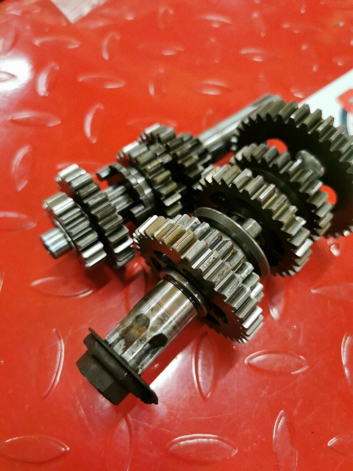 Kawasaki KX80 1979 transmission mainshaft countershaft main counter shaft gear