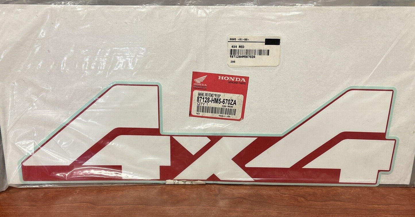 NOS Honda 1994 - 1998 TRX300FW REAR FENDER TYPE 1 MARK 87128-HM5-670ZA H147