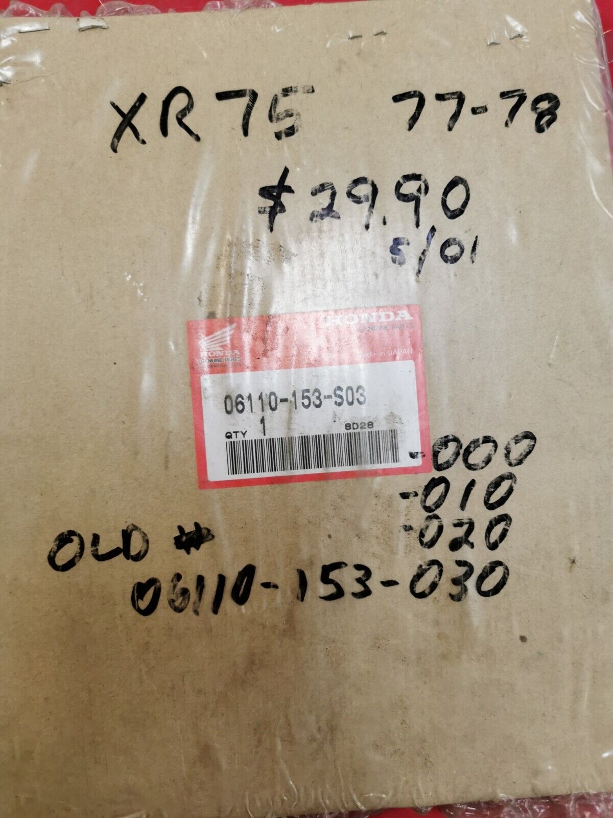 NOS Honda XR80 GASKET KIT A 06110-153-S03 H30