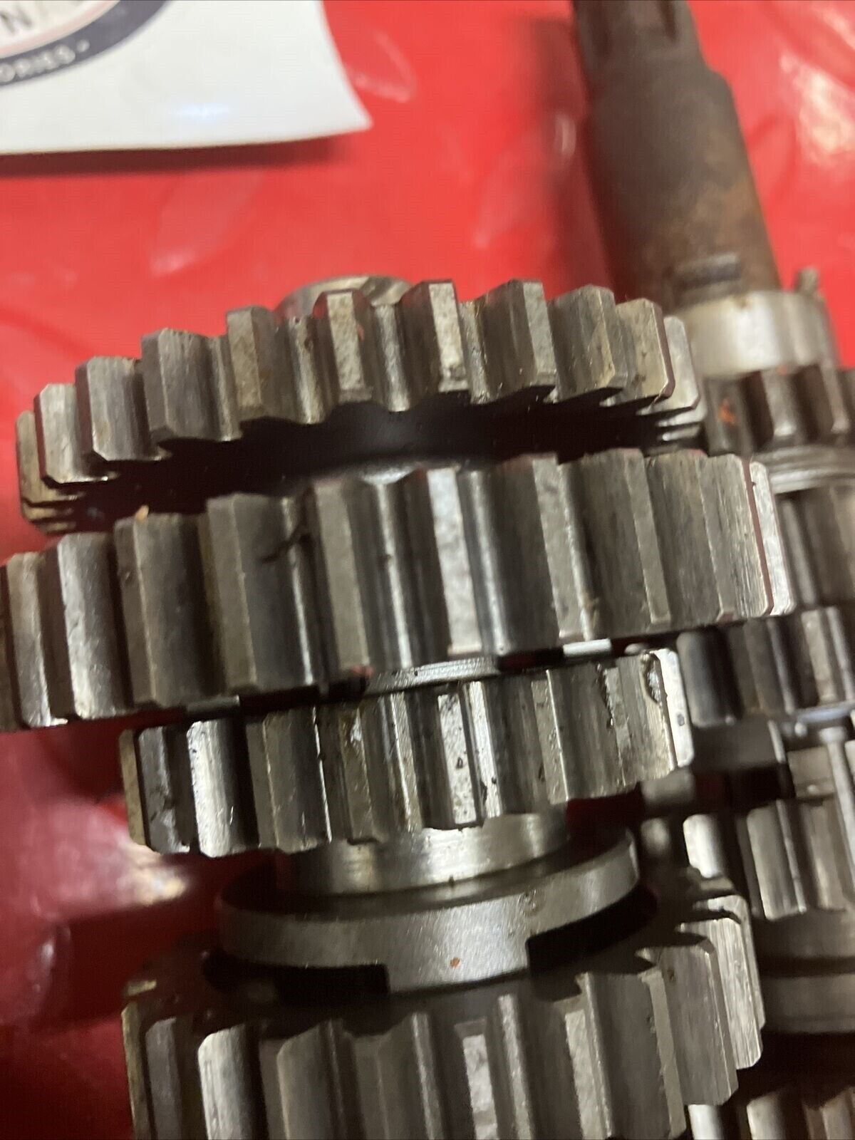 Suzuki TS125 1977 transmission shaft gear gearshift gear shift drum cam forks