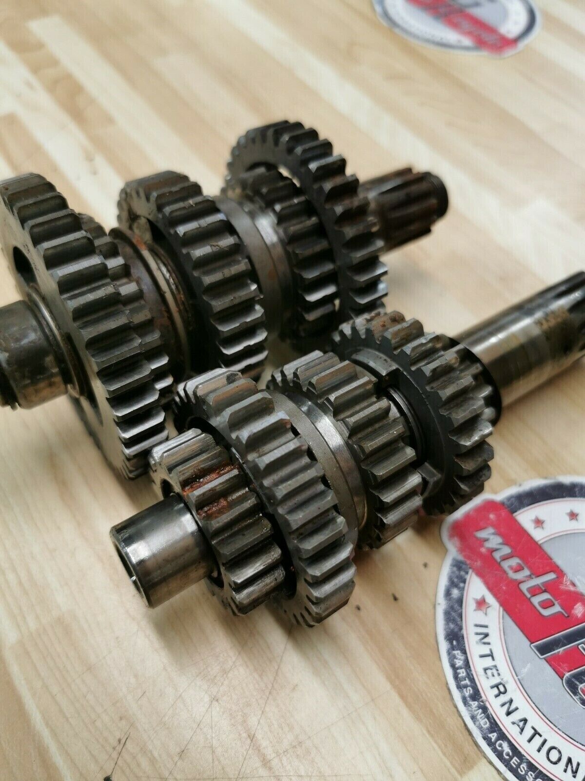 Yamaha DT250 1976 transmission mainshaft countershaft main couter shaft gear