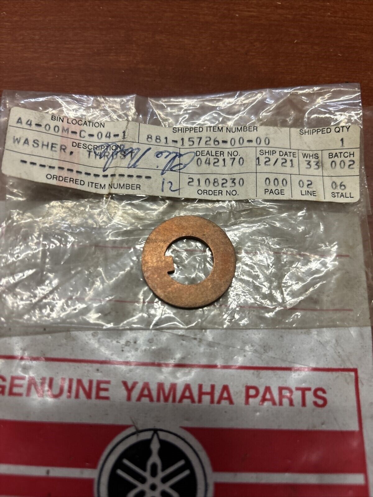 NOS Yamaha 1974 GP246F FLAT WASHER 881-15726-00-00 Y177