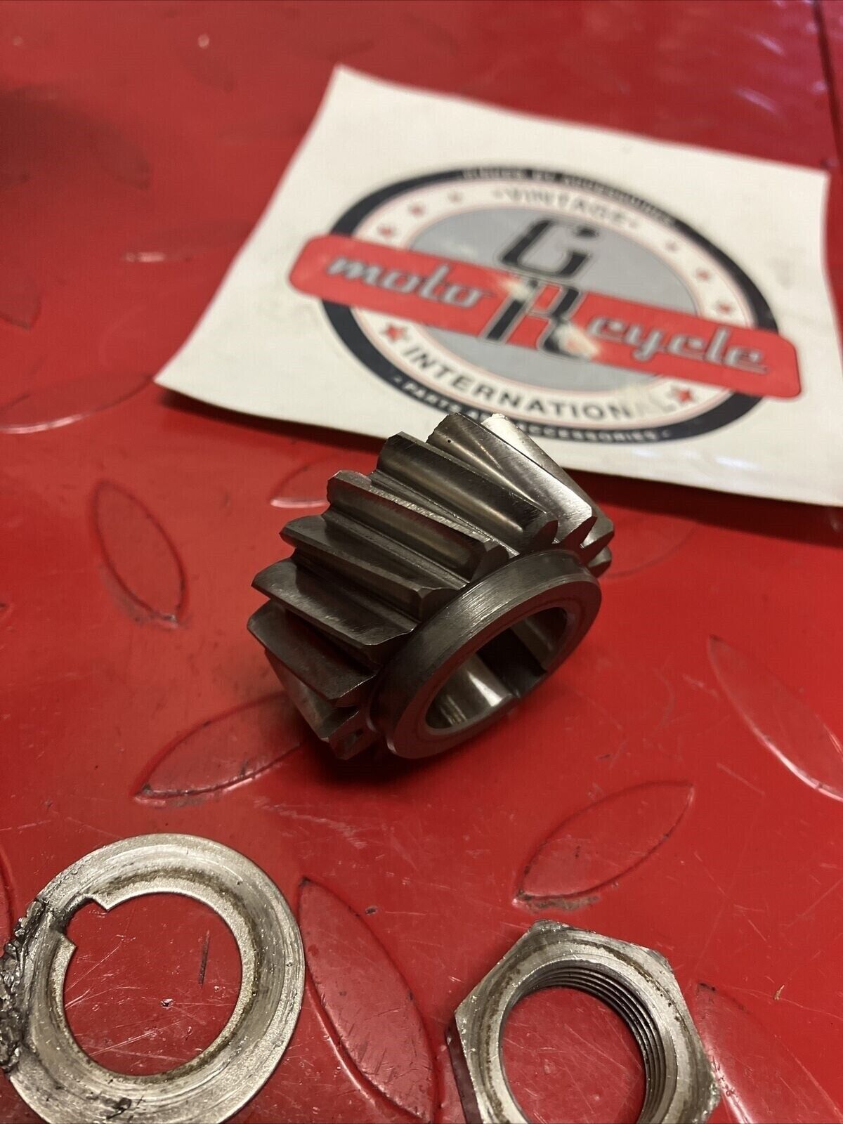 Suzuki DS100 1978 Primary drive gear washer nut