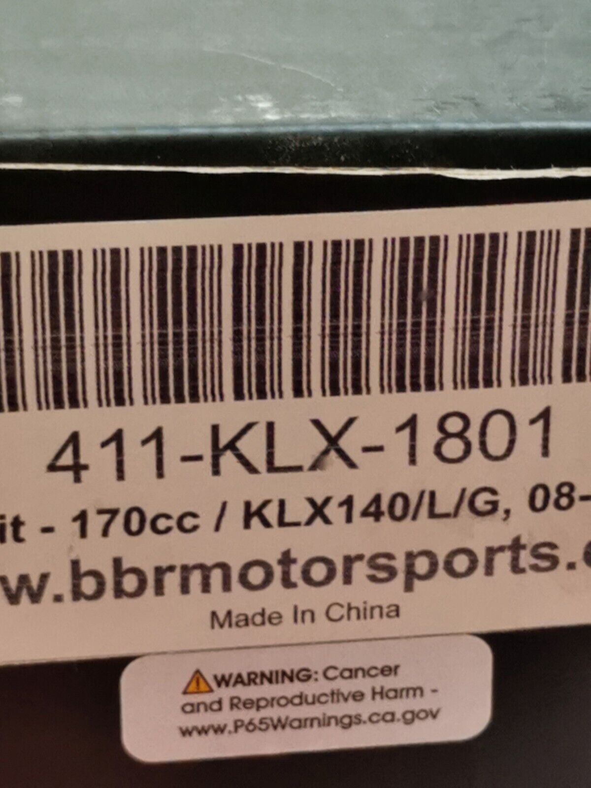 NOS BBR Motorsports Piston Kit 170cc Bore Kit 411-KLX-1801 J3