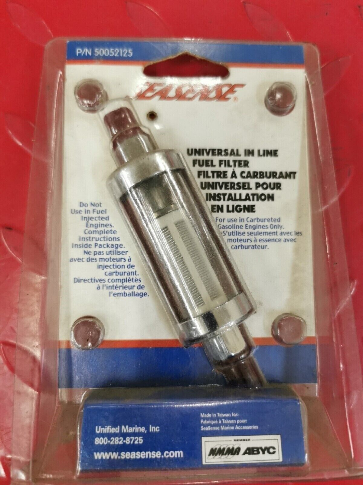 NOS SEASENSE Universal In-Line Fuel Filter 079-9035-8 J11