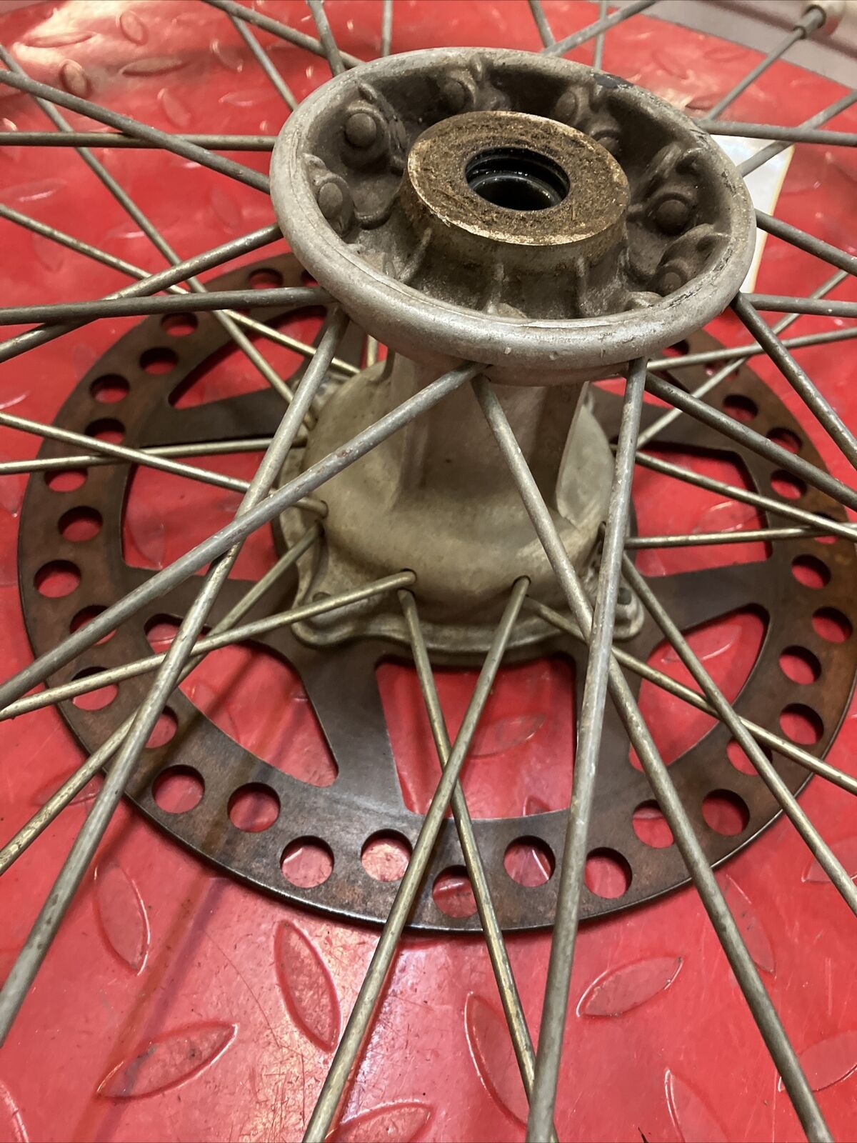 Kawasaki KX125 1990 front wheel hub rim KX250 1991 1992 KX500 1993
