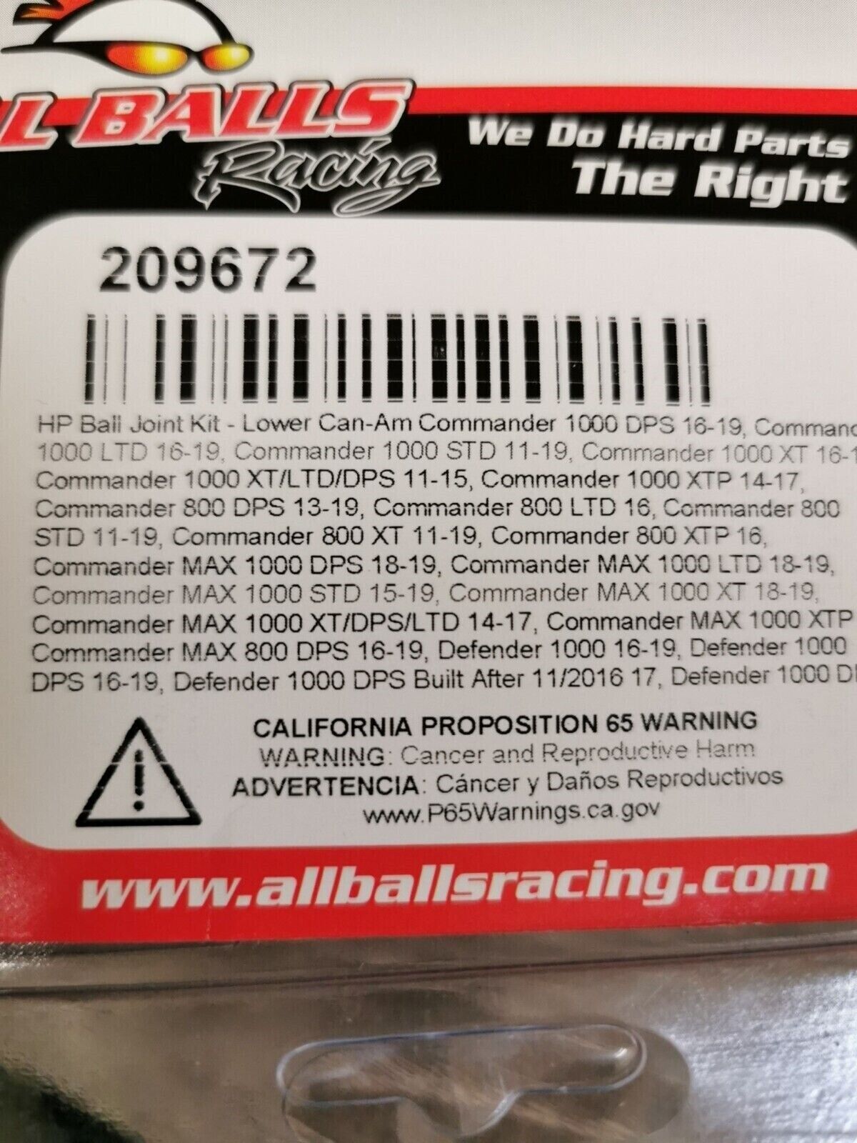 NOS ALL BALLS CAN-AM COMMANDER 1000 800LTD Heavy Duty Ball Joints 42-1042-HP J50