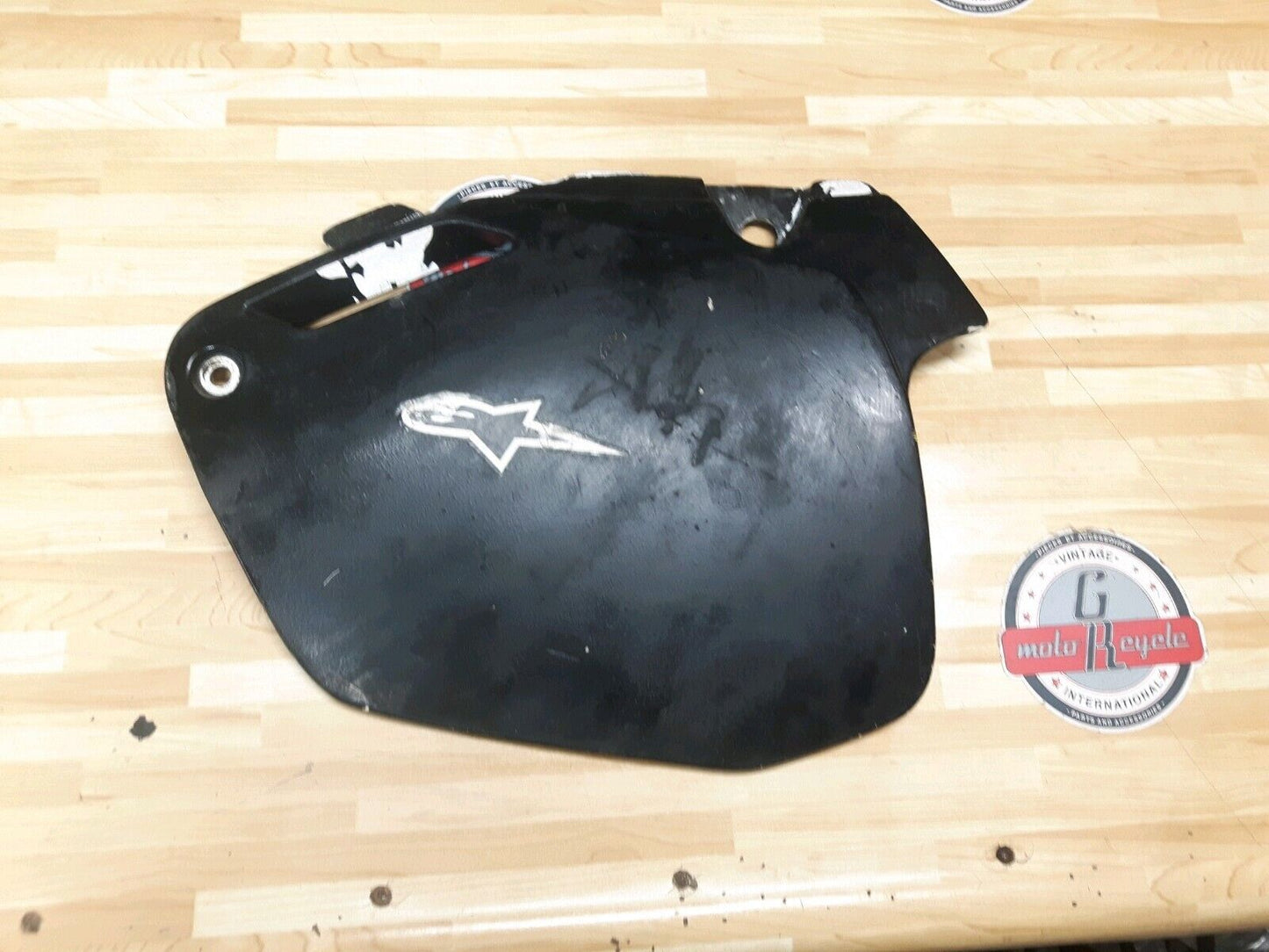 Honda CR250R 1991 Left side panel cover number plate plastic 83610-KZ3-700ZB