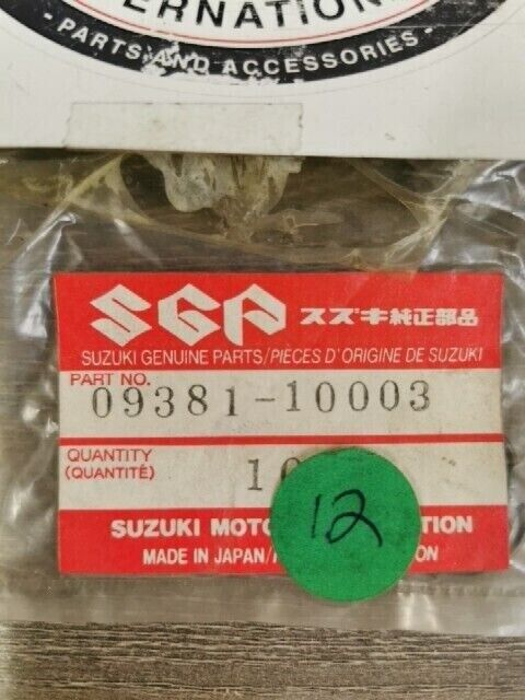 NOS SUZUKI DR370 DR400 DR500 DR500R DR650RSE GR650 RING SNAP 09381-10003 S58