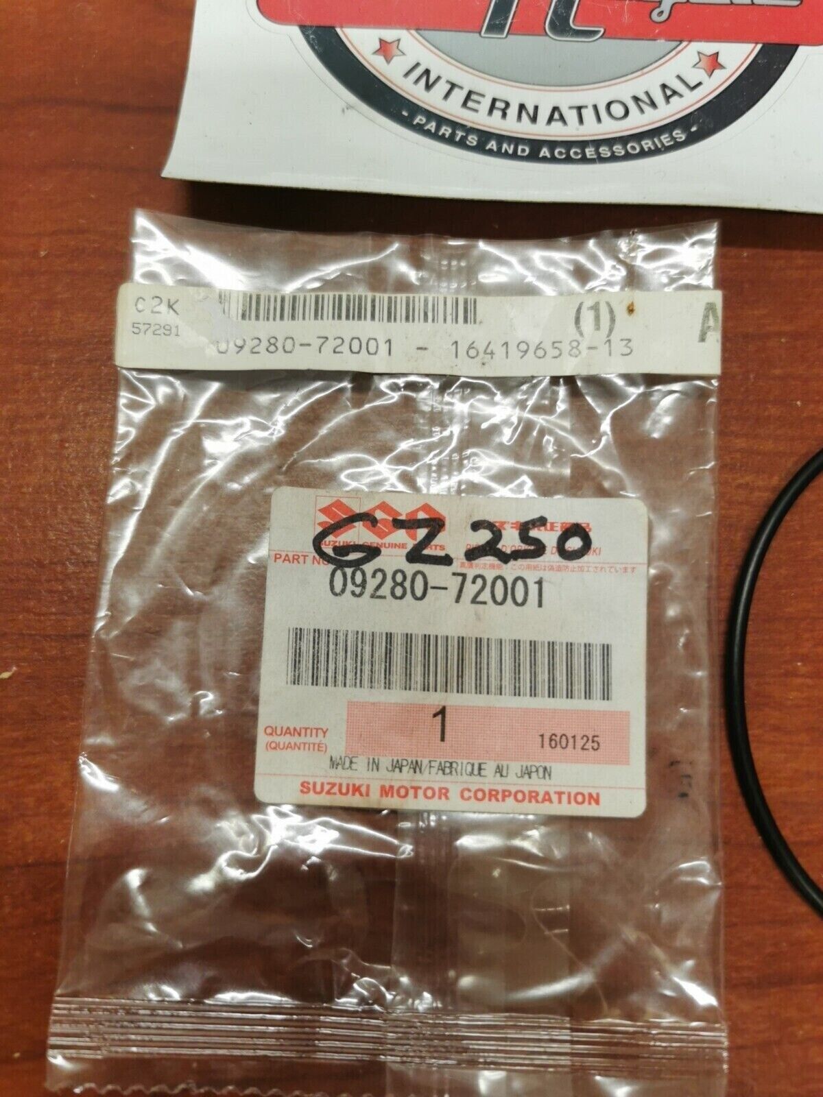 NOS Suzuki GZ250 LS650 DR-Z250 DR650 O-RING 09280-72001 S17