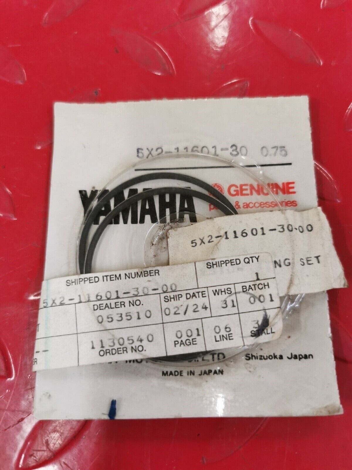 NOS YAMAHA YZ80 1982 PISTON RING SET .75 5X2-11601-30 Y51