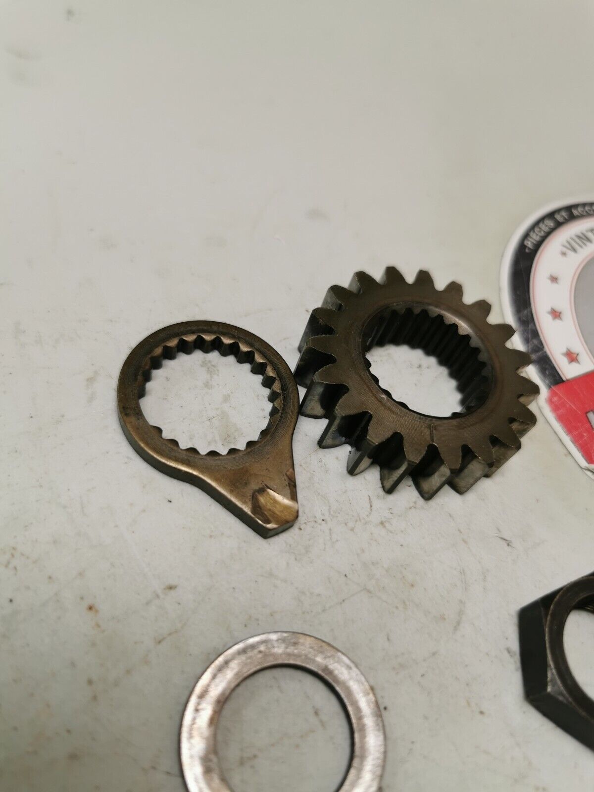 Honda XR200R 1984 primary drive gear crankshaft nut rotor pulser washer 2