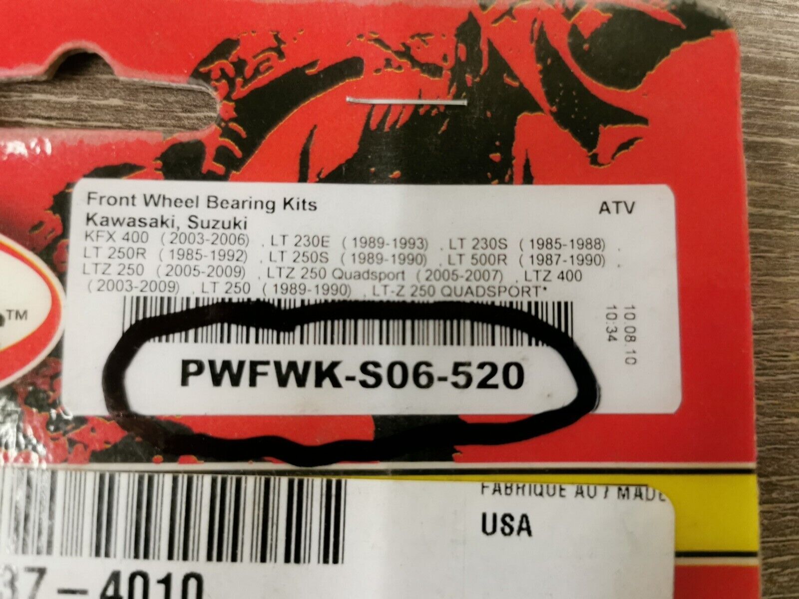 NOS PIVOT WORKS KFX400 LT230E FRONT WHEEL BEARING KIT PWFWK-S06-520 J52