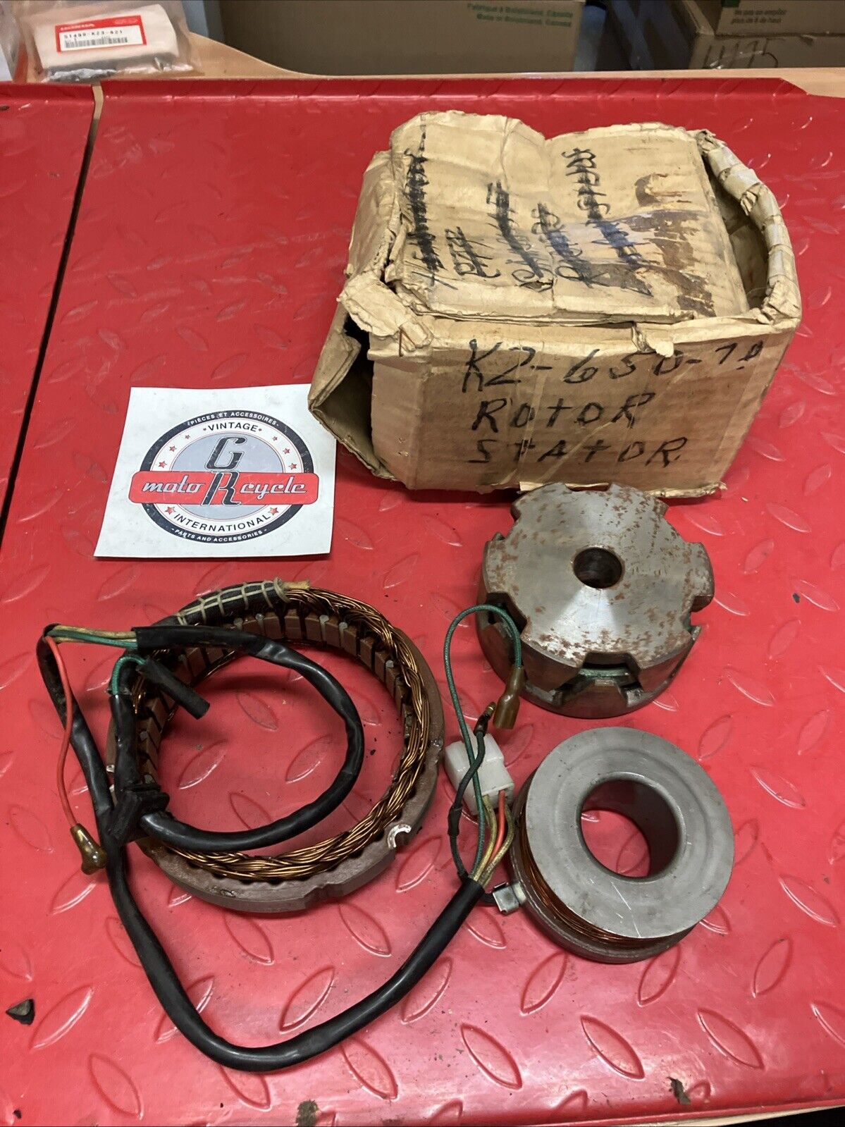 Kawasaki KZ650 1978 Coil field rotor flywheel yoke stator generator assembly U7