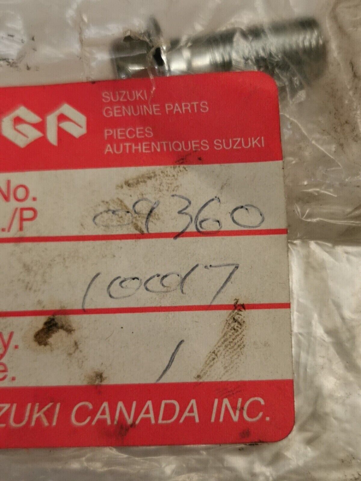 NOS SUZUKI GV1400 GT185 UNION BOLT 09360-10017 S29