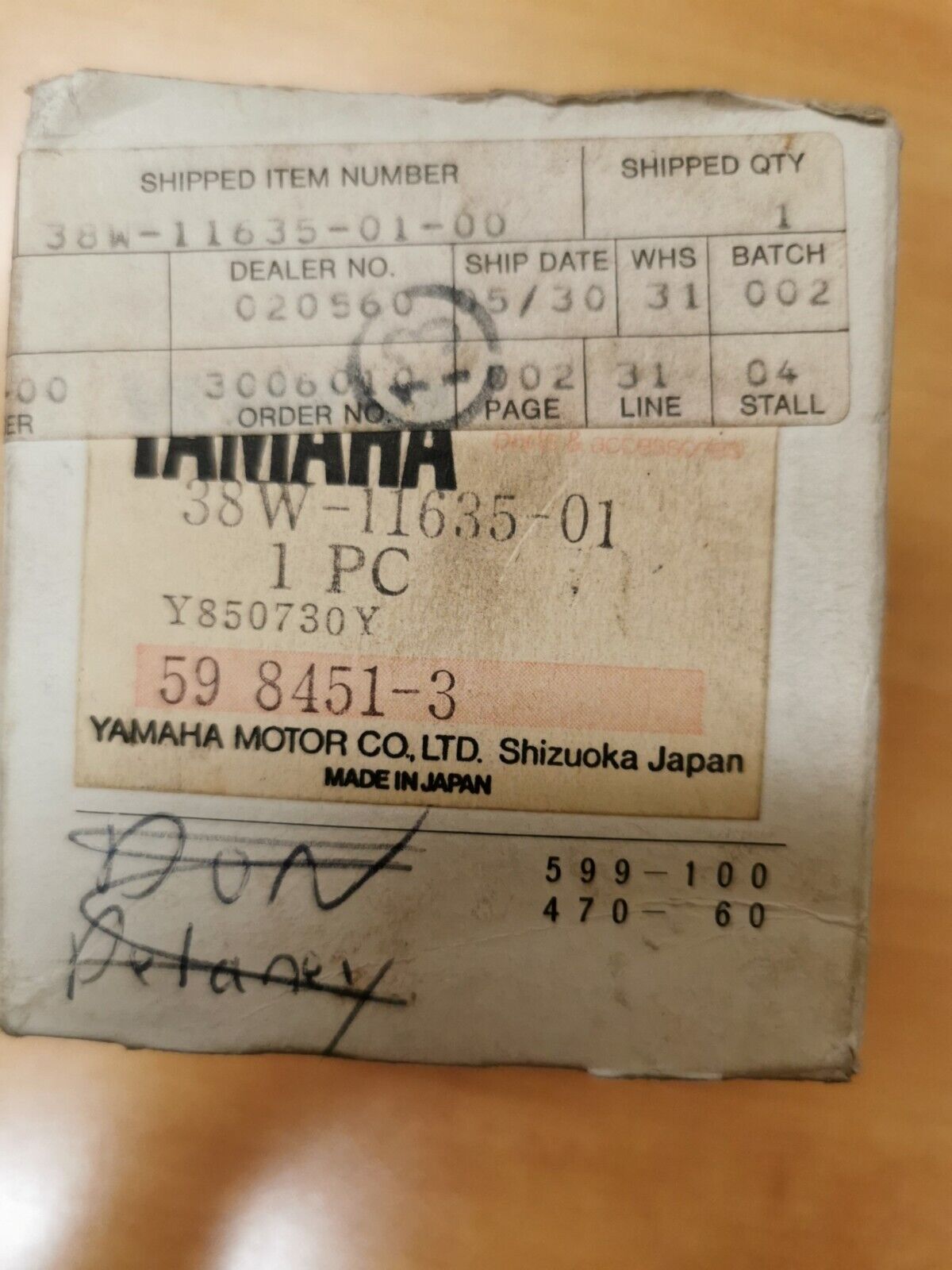 NOS YAMAHA 1985 TRI-Z PISTON 1ST O/S .25 38W-11635-01 Y45