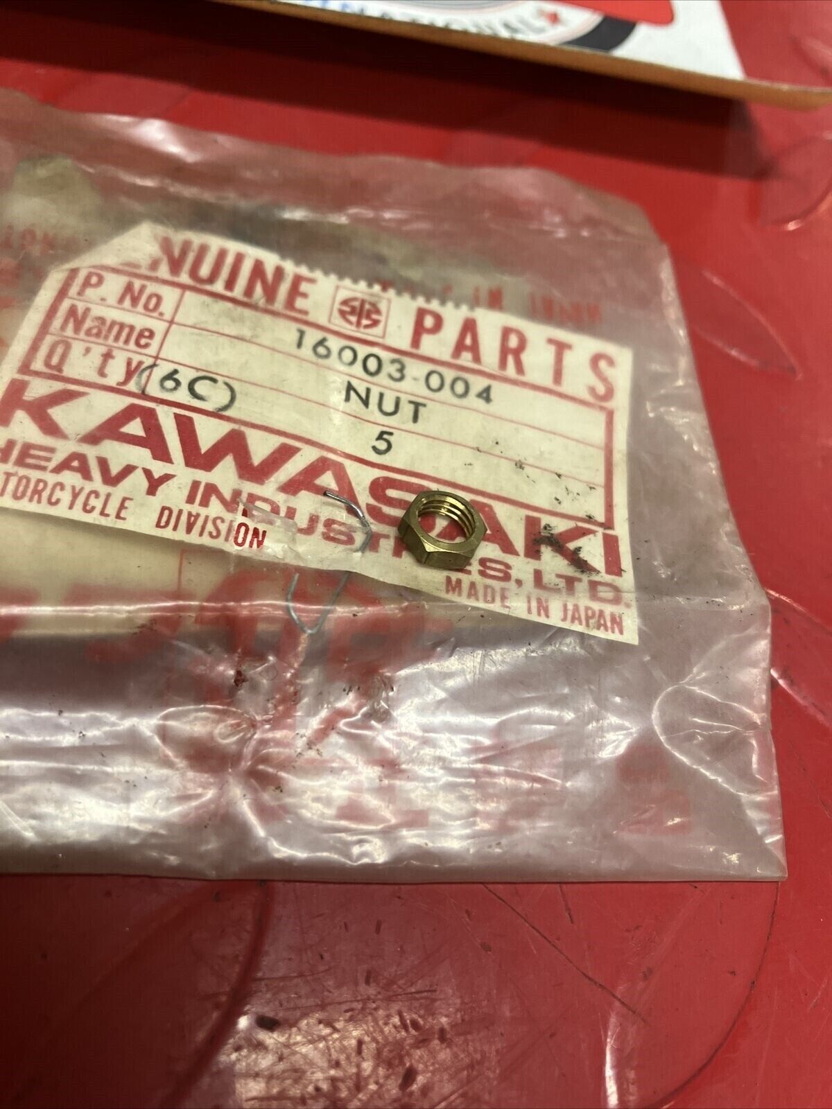 NOS KAWASAKI NUT CABLE ADJUSTER LOCK 16003-004 K17