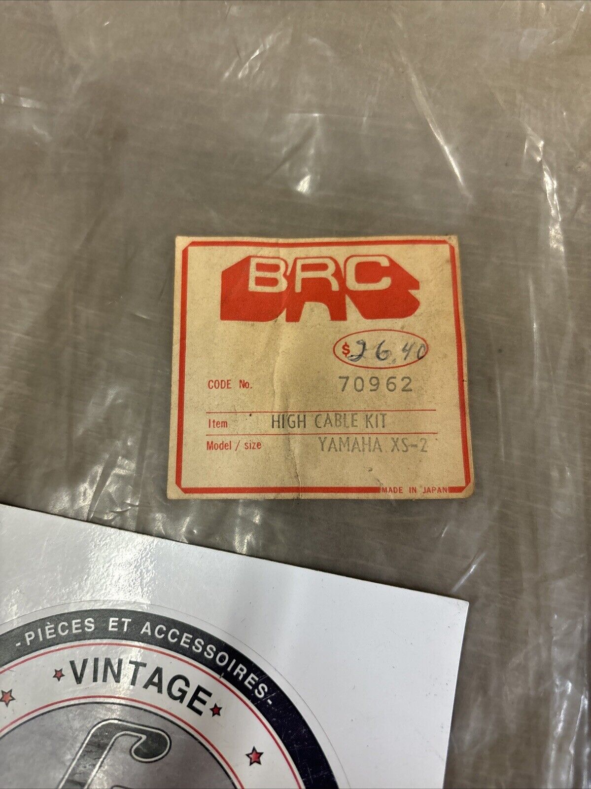 NOS BRC YAMAHA XS2 HIGH CABLE KIT INCOMPLETE 70962 J63