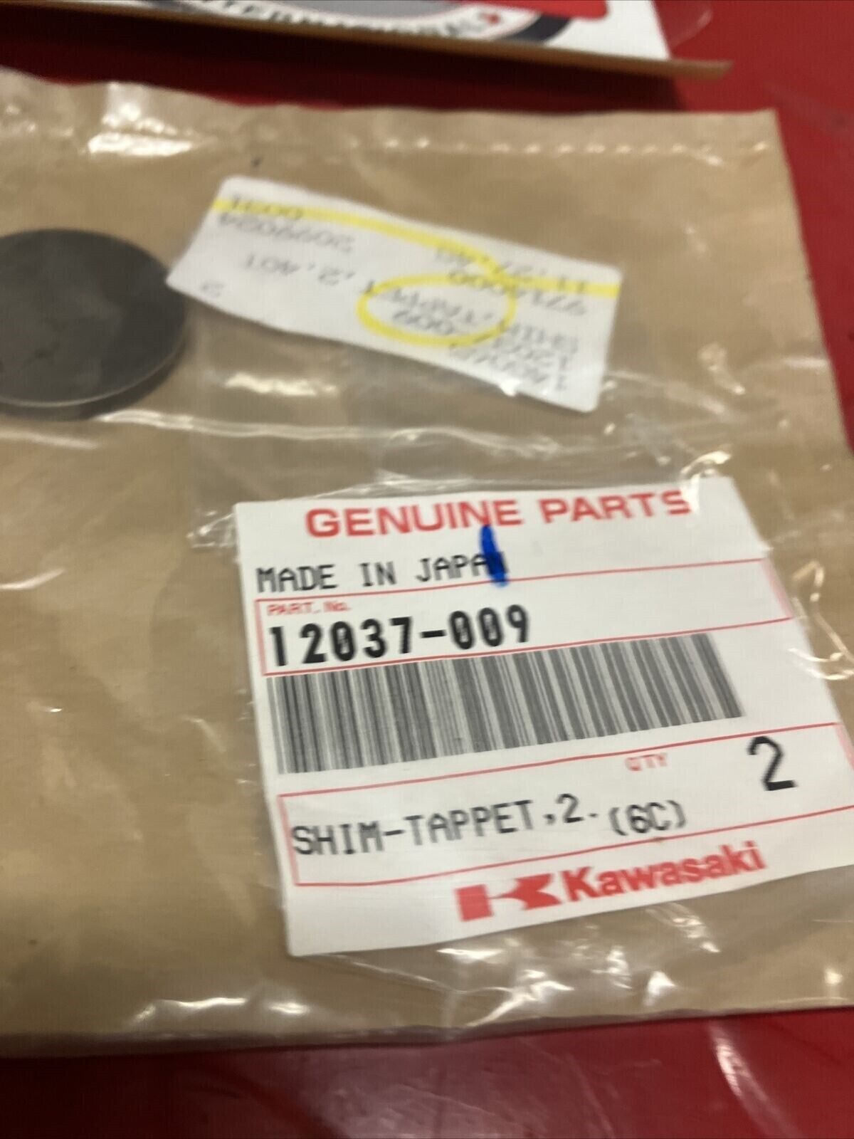 NOS KAWASAKI SHIM TAPPET T=2.40 12037-009 K14